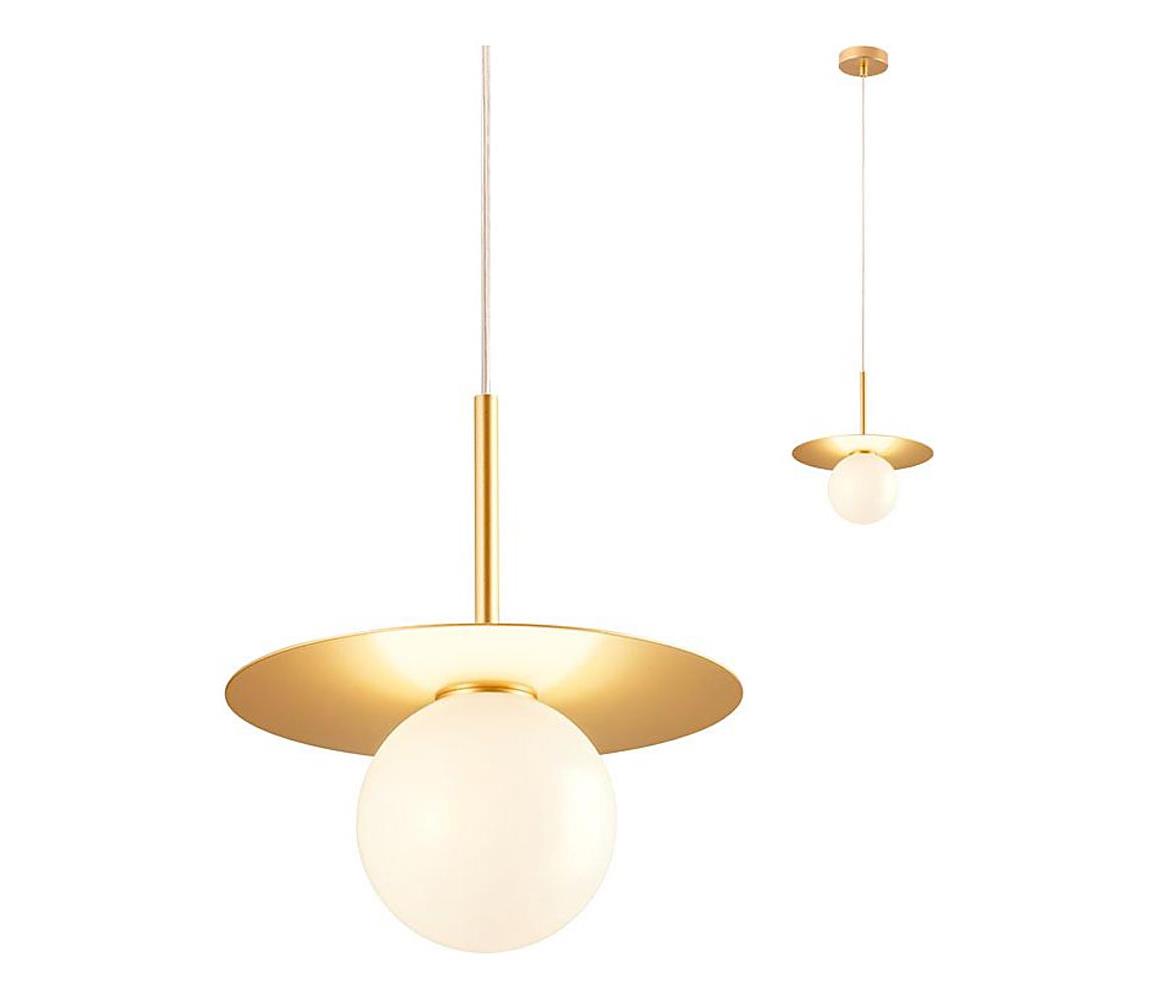 Redo 01-2727 - Lustr na lanku PLATO 1xG9/10W/230V pr. 20 cm zlatá 01-2727