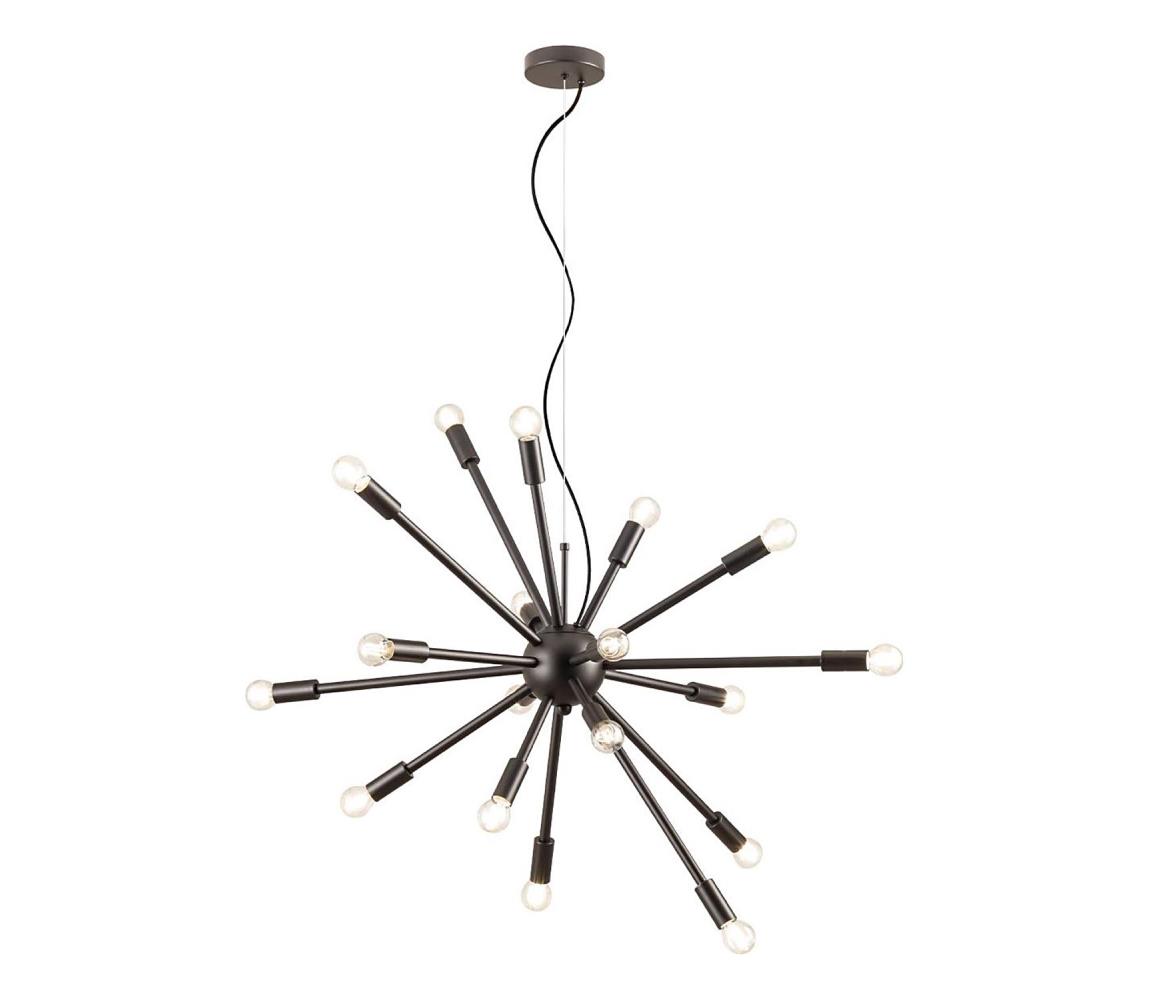 Redo 01-2936 - Lustr na lanku STELLAR 18xE14/25W/230V černá 01-2936