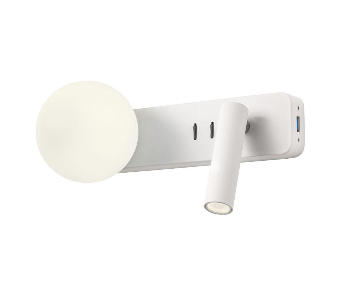 Redo 01-2991 - LED Nástěnné svítidlo OASIS LED/3W/230V+1xG9/10W USB CRI 90 bílá 01-2991