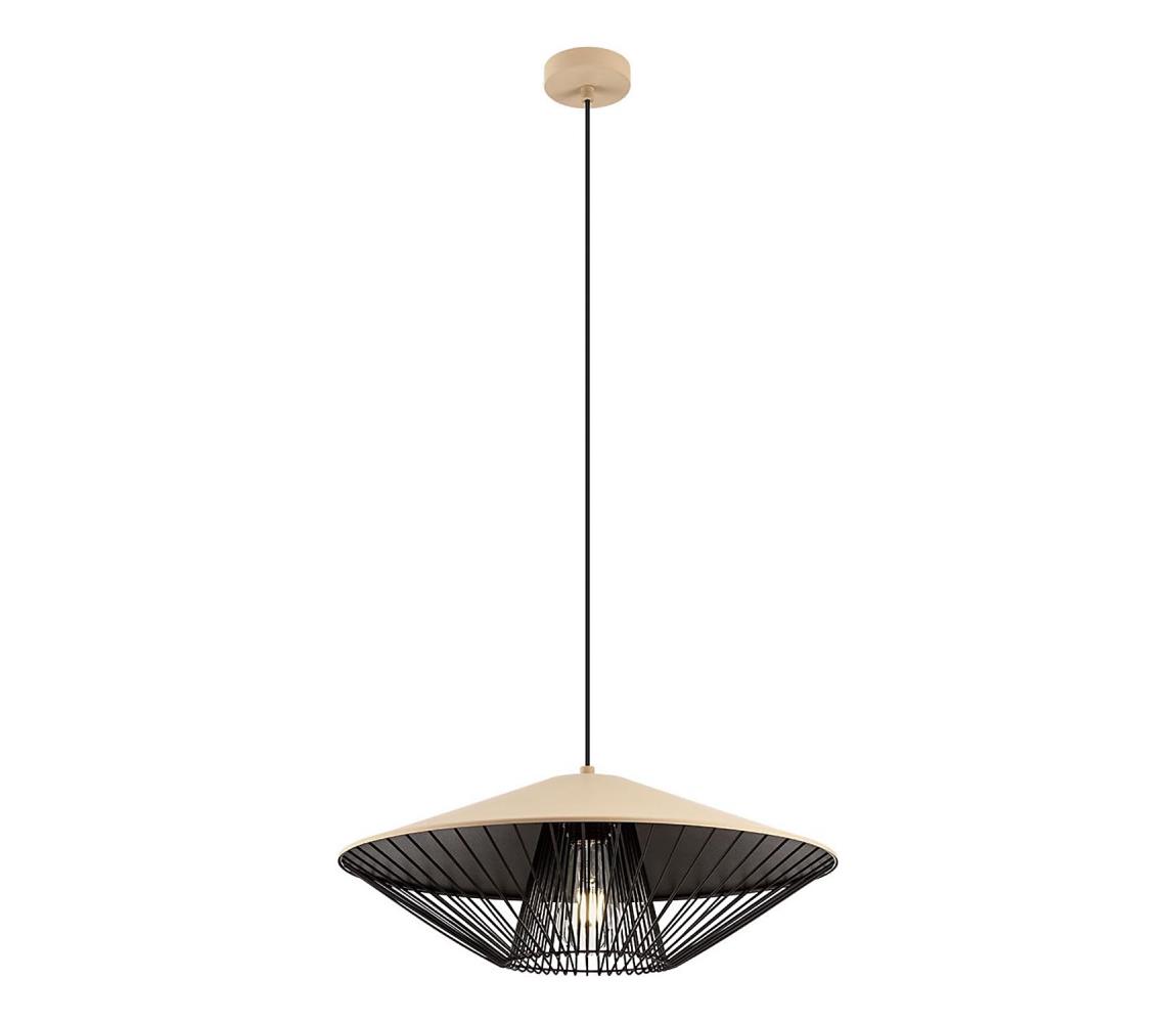 Redo 01-3011 - Lustr na lanku GRILL 1xE27/42W/230V pr. 49,5 cm černá/béžová 01-3011