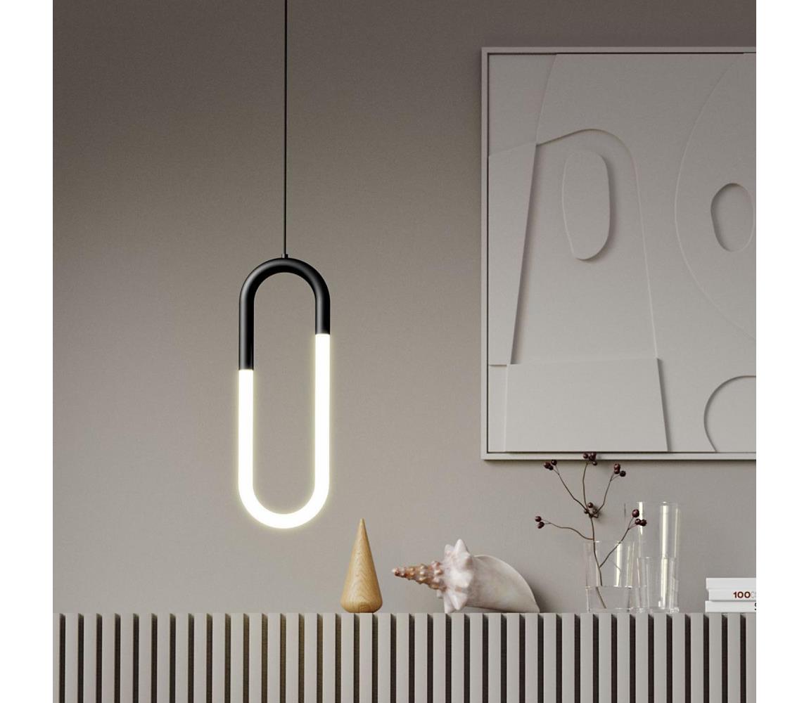 Redo 01-3184 - LED Lustr na lanku LATIUM LED/9W/230V černá 01-3184