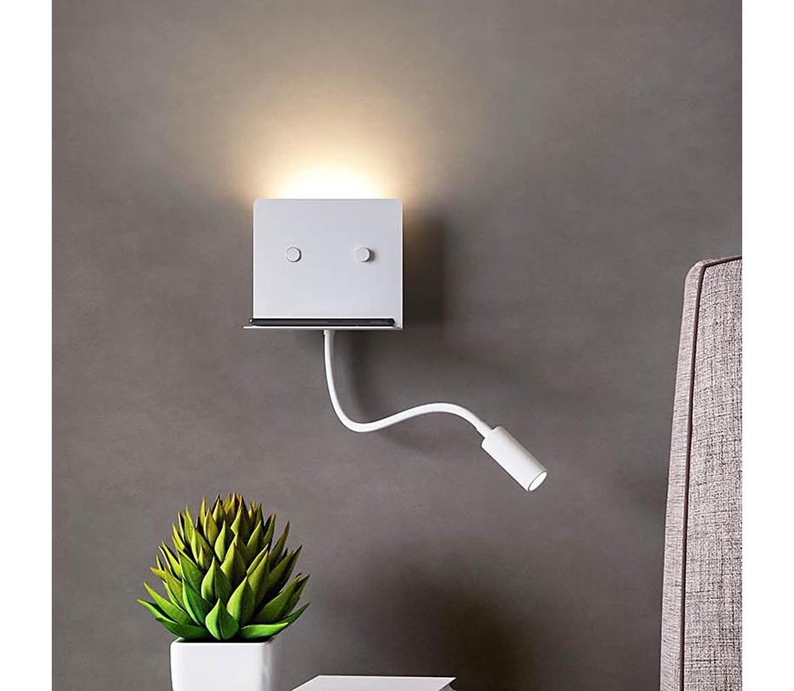Redo 01-3210 - LED Nástěnné svítidlo MOKA LED/6W + LED/3W/230V CRI90 bílá 01-3210
