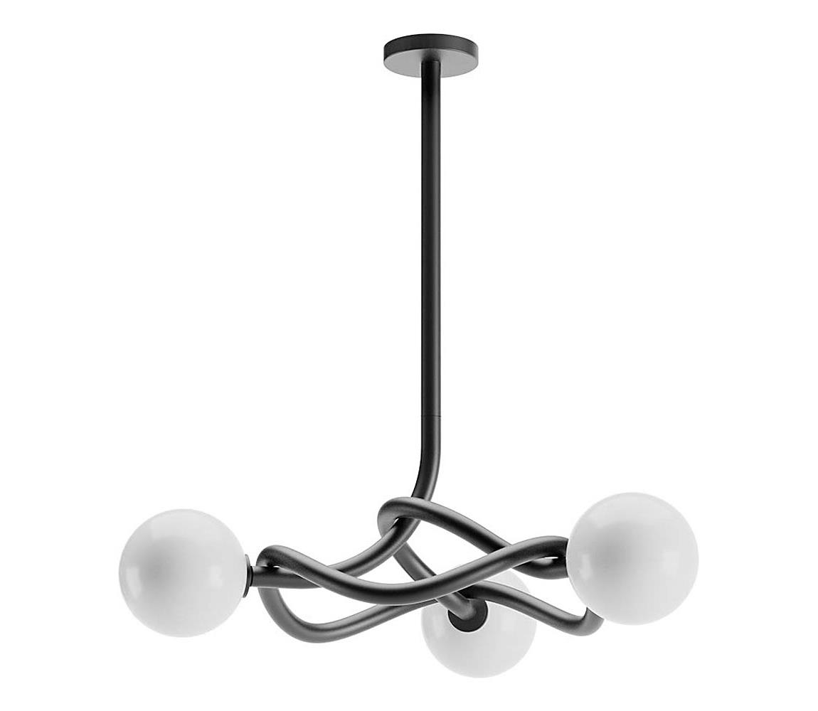 Redo 01-3257 - Lustr na tyči CONFUSIO 3xE14/28W/230V pr. 76 cm černá 01-3257