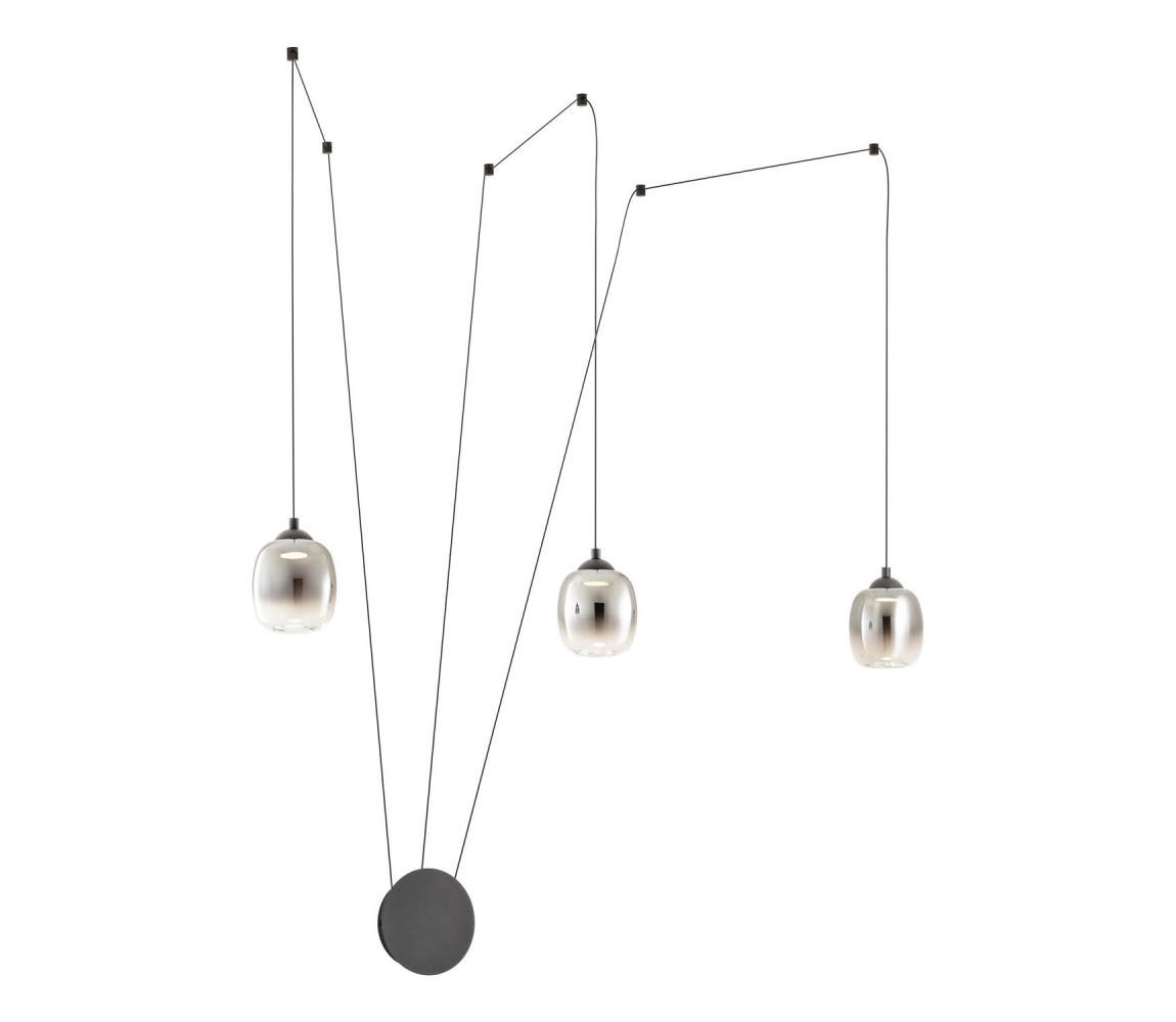 Redo 01-3485 -LED Stmívatelná nástěnná lampa KHADI 3xLED/5,5W/230V černá/kouřová 01-3485