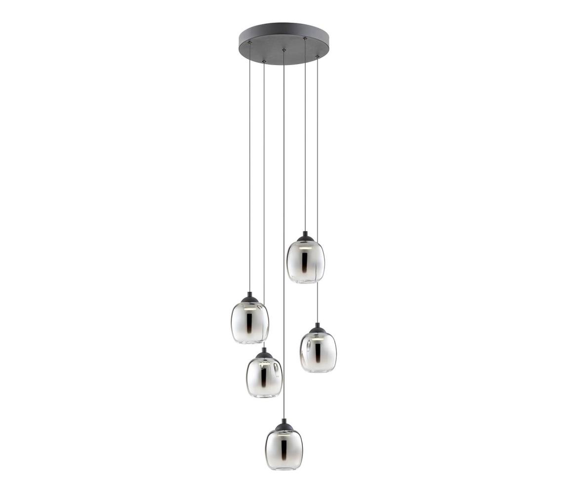 Redo 01-3488 -LED Stmívatelný lustr na lanku KHADI 5xLED/5,2W/230V černá/kouřová 01-3488