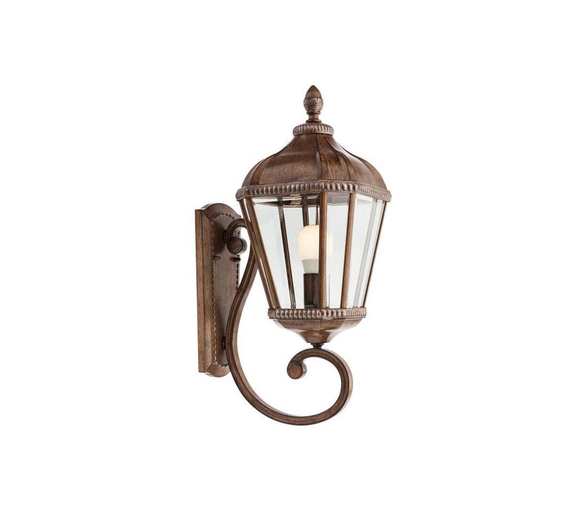 Redo 9656 - Venkovní nástěnná lampa ESSEN 1xE27/70W/230V IP44 hnědá/patina 9656