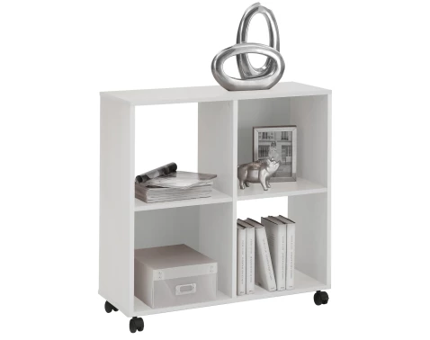 Regál na kolečkách Sprint, bílý