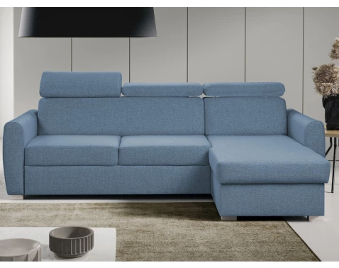 Rohová sedací souprava Mistic, denimově modrá látka