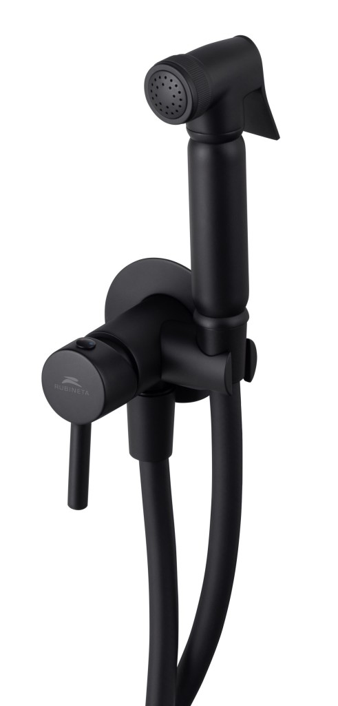 Rubineta Baterie s bidetovou sprškou ULTRA U-30 NEW BLACK, černá barva OLBAU30NEWBK
