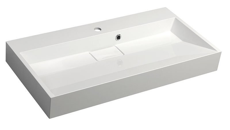 SAPHO AMUR umyvadlo, litý mramor, 90x46cm, kryt výpusti, bílá 55032