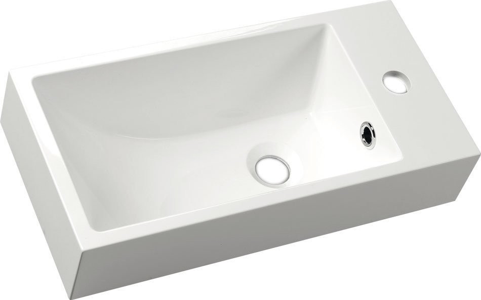 SAPHO ARIANA umývátko, litý mramor, 50x25cm, baterie vpravo, bílá SM016