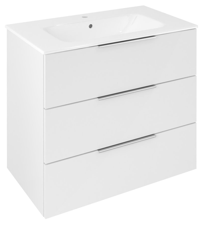 SAPHO CIRASA umyvadlová skříňka 79,8x75x46cm, 3x zásuvka, bílá lesk CR831-3030