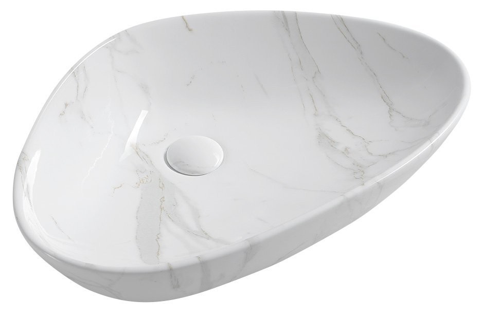 SAPHO DALMA keramické umyvadlo na desku, 58,5x39cm, carrara 217