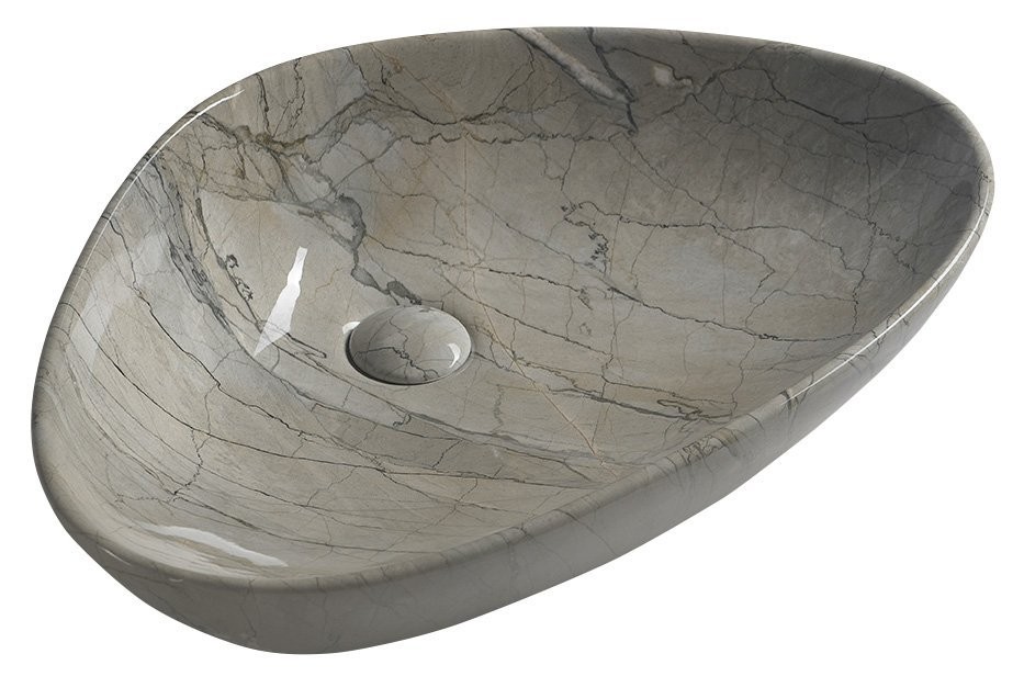 SAPHO DALMA keramické umyvadlo na desku, 58,5x39cm, grigio 213