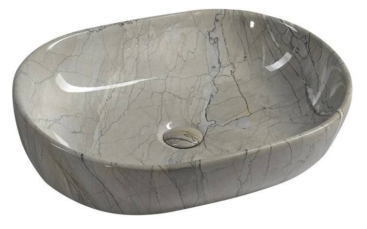 SAPHO DALMA keramické umyvadlo na desku, 59x42cm, grigio 413