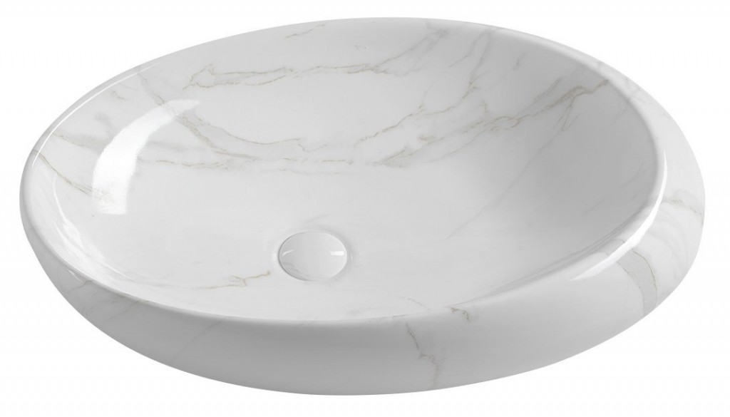 SAPHO DALMA keramické umyvadlo na desku, 68x44cm, carrara 317