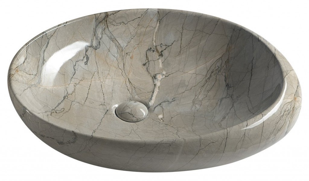 SAPHO DALMA keramické umyvadlo na desku, 68x44cm, grigio 313