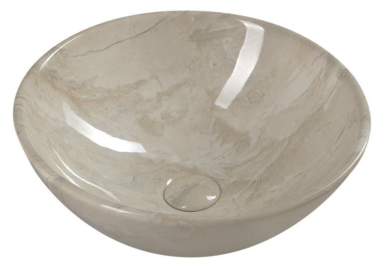 SAPHO DALMA keramické umyvadlo na desku, Ø 42cm, marfil 127