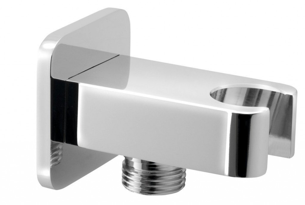 SAPHO Držák sprchy hranatý, pevný, s vyústěním, chrom JM540