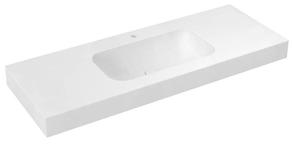 SAPHO EMICO umyvadlo, Rockstone, 150x50cm, límec L, bílá mat EM150-B1M-L