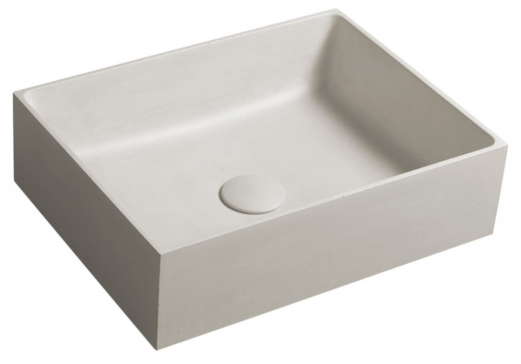 SAPHO FORMIGO betonové umyvadlo na desku, 47,5x36,5cm, písková mat FG114