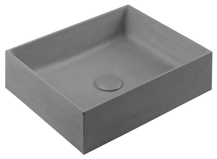 SAPHO FORMIGO betonové umyvadlo na desku, 47,5x36,5cm, šedá mat FG117