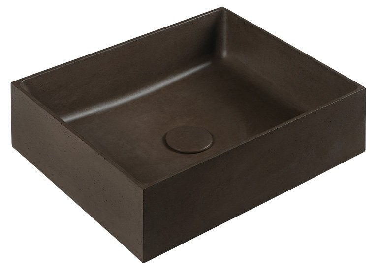SAPHO FORMIGO betonové umyvadlo na desku, 47,5x36,5cm, tmavě hnědá mat FG115