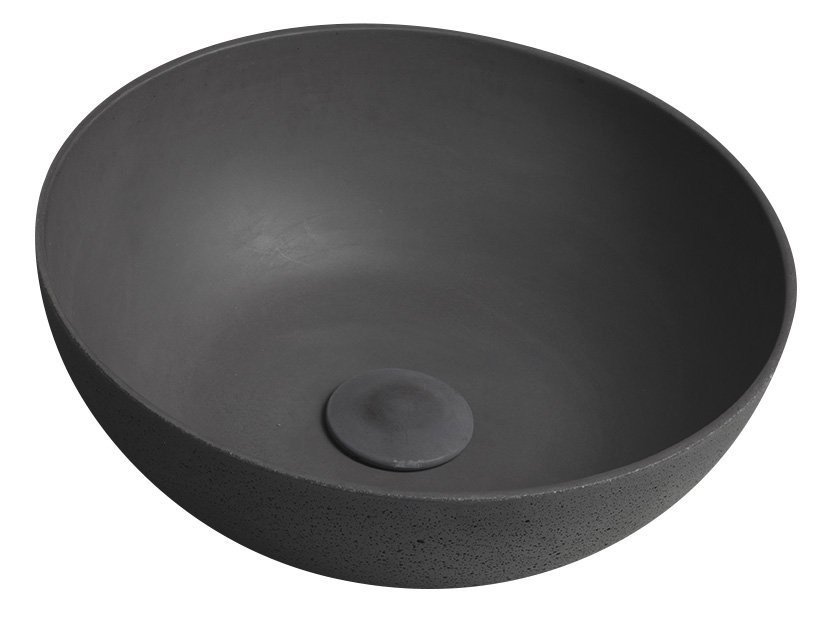 SAPHO FORMIGO betonové umyvadlo na desku, Ø 39cm, antracit mat FG316