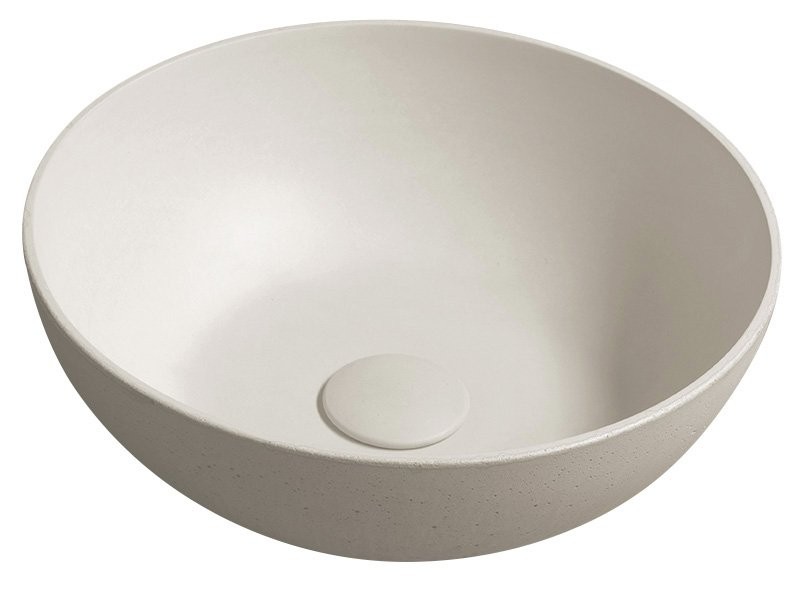 SAPHO FORMIGO betonové umyvadlo na desku, Ø 39cm, písková mat FG314