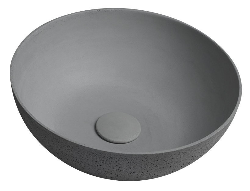 SAPHO FORMIGO betonové umyvadlo na desku, Ø 39cm, šedá mat FG317