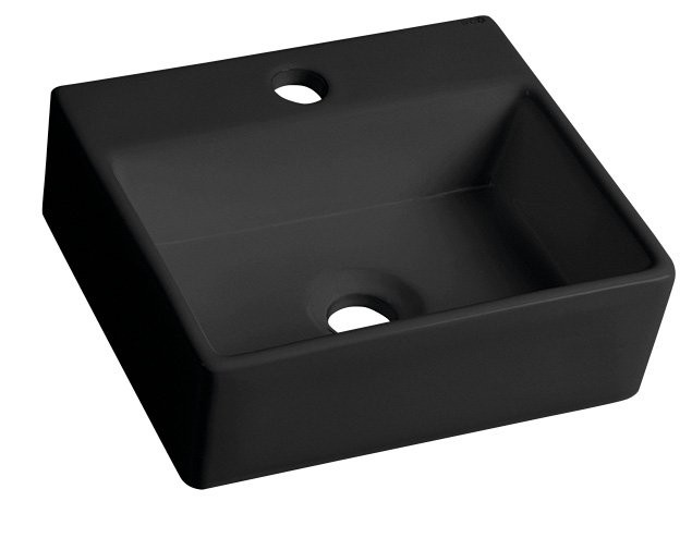 SAPHO GIULIA keramické umývátko 33,5x29cm, černá mat BH7002B