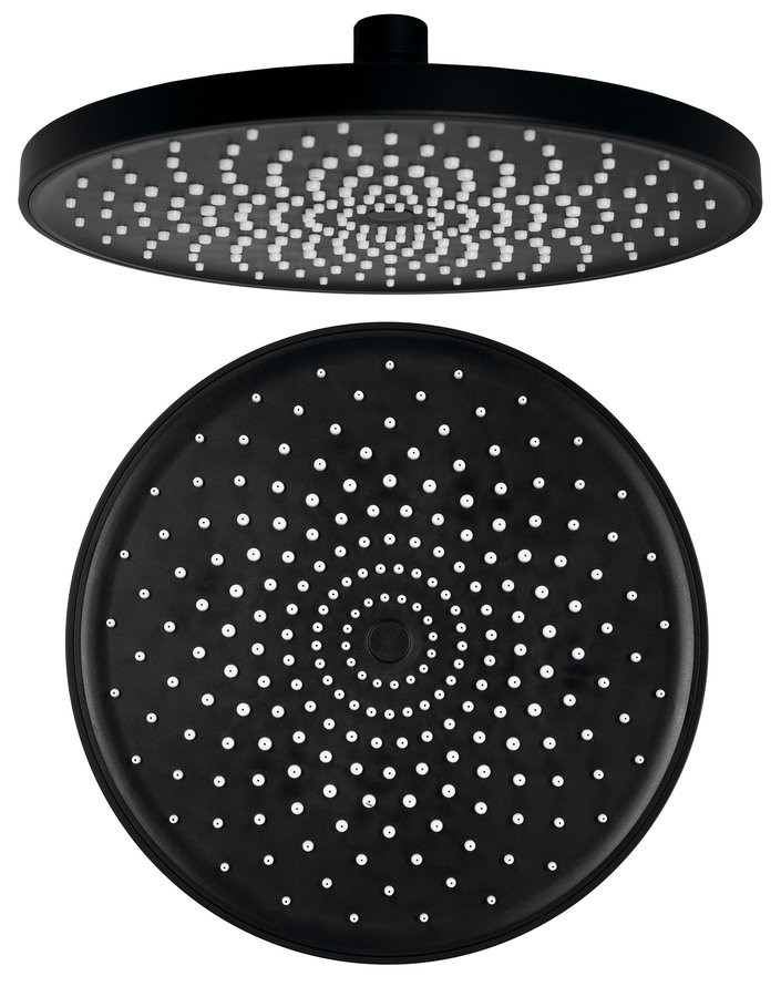 SAPHO Hlavová sprcha, průměr 220, silikon trysky, ABS/černá mat SK852B