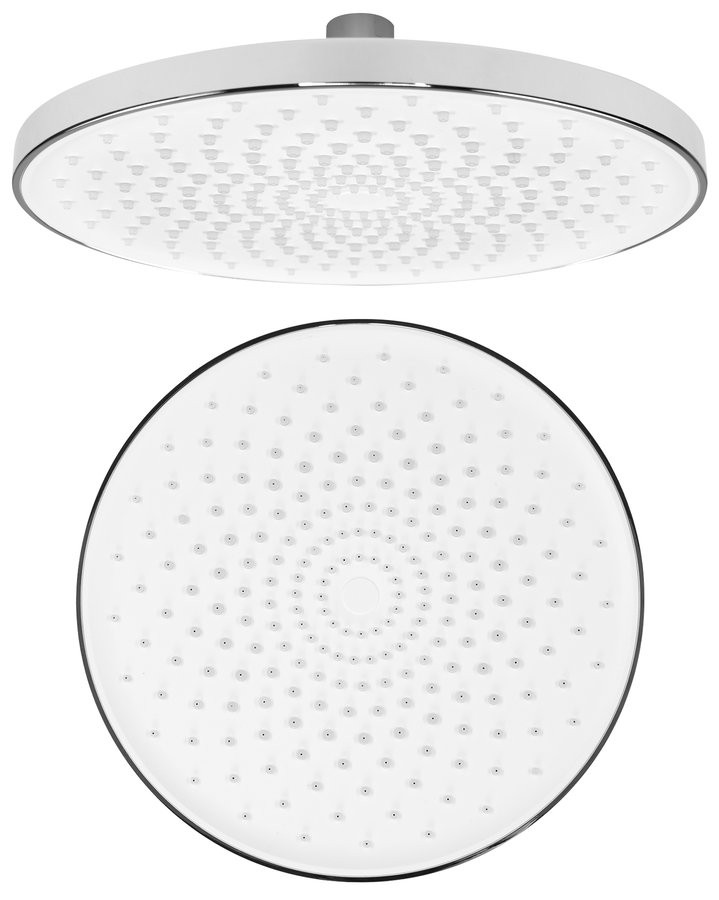 SAPHO Hlavová sprcha, průměr 220, silikon trysky, ABS/chrom/bílá SK852