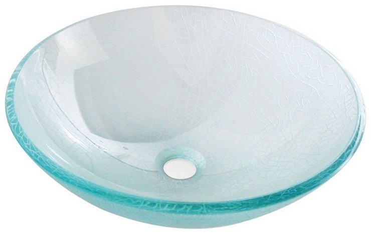 SAPHO ICE skleněné umyvadlo na desku Ø 42cm, čirá s pískováním 2501-04
