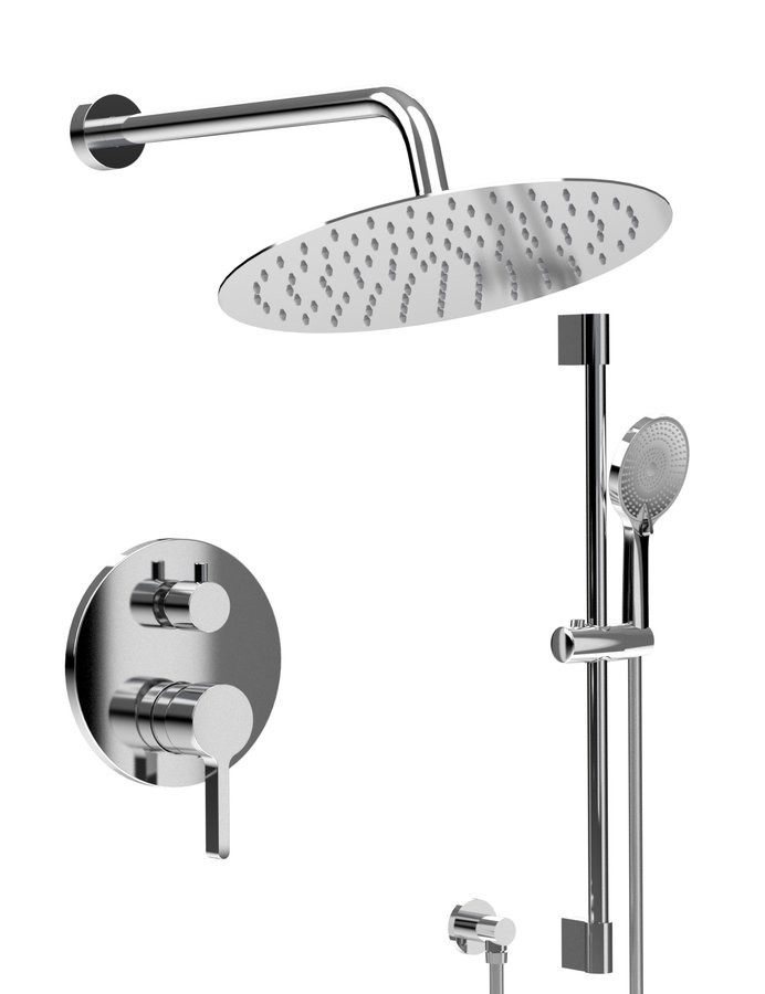 SAPHO ICONIC podomítkový sprchový set s pákovou baterií, 2 výstupy, posuvný držák sprchy, chrom AF042-02