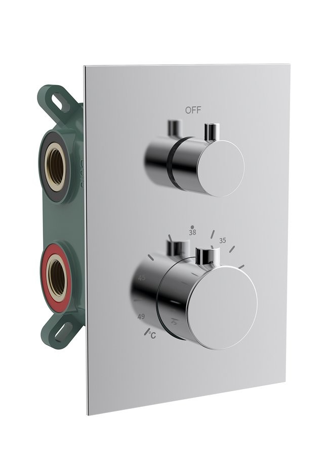 SAPHO KIMURA podomítková sprchová termostatická baterie, box, 2 výstupy, chrom KU682