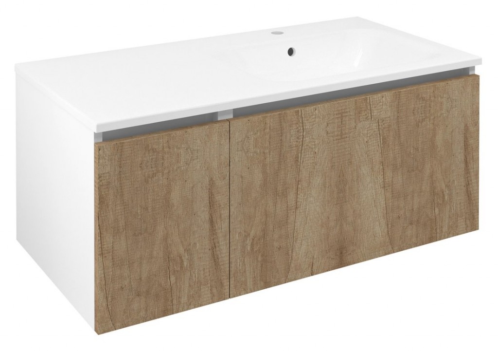 SAPHO LOREA skříňka 100x46x51,5cm (30+70cm), pravá, dub alabama/bílá mat LE070-2231-R-02