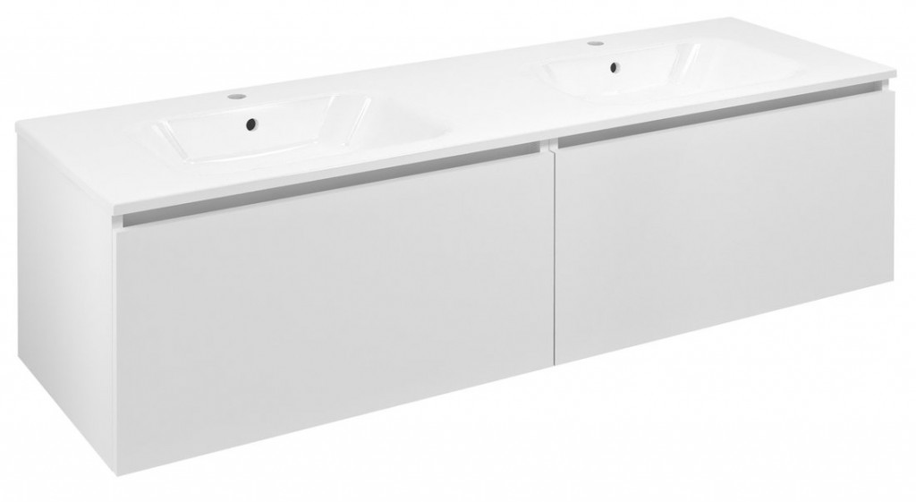 SAPHO LOREA skříňka 160x46x51,5cm (80+80cm), bílá mat LE080-3131-01