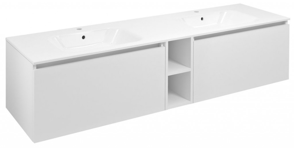 SAPHO LOREA skříňka 180x46x51,5cm (80+20+80cm), bílá mat LE080-3131-04
