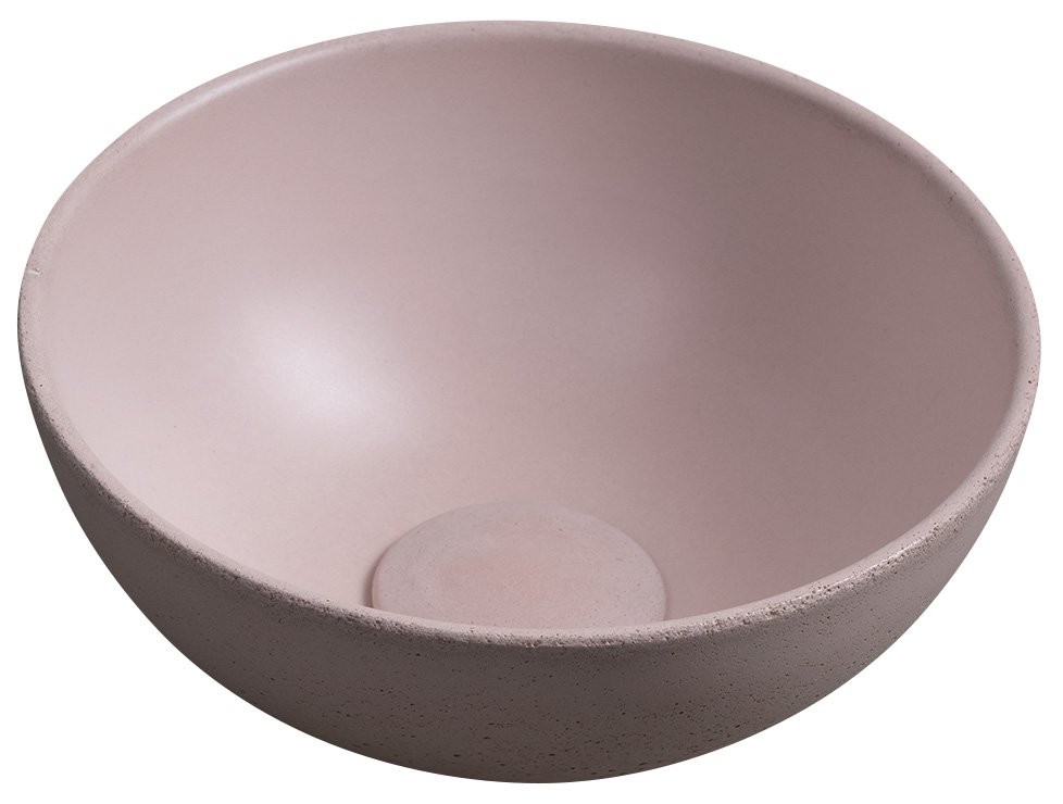 SAPHO MINOR betonové umývátko na desku, Ø 26cm, růžová mat MR26021