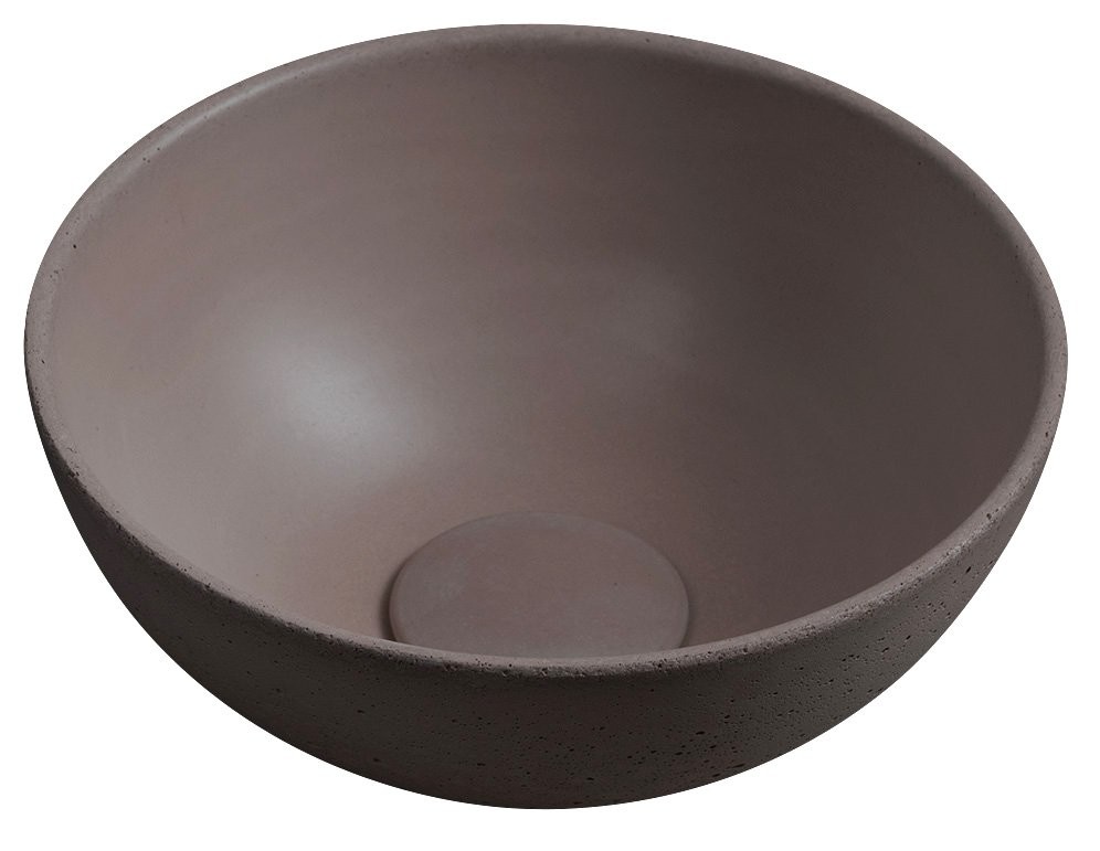 SAPHO MINOR betonové umývátko na desku, Ø 26cm, tmavě hnědá mat MR26015