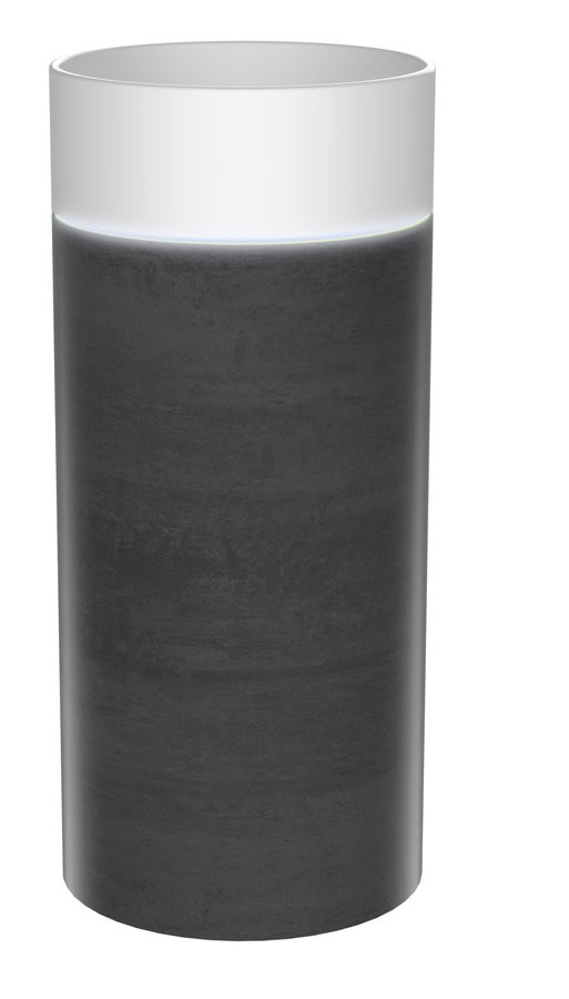 SAPHO OASIS keramické umyvadlo volně stojící ø 40x89cm, bílá/beton infinity AS408-42238