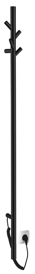 SAPHO PASADOR elektrický sušák ručníků, kulatý, 150x1500 30 W, černá mat ER175BV