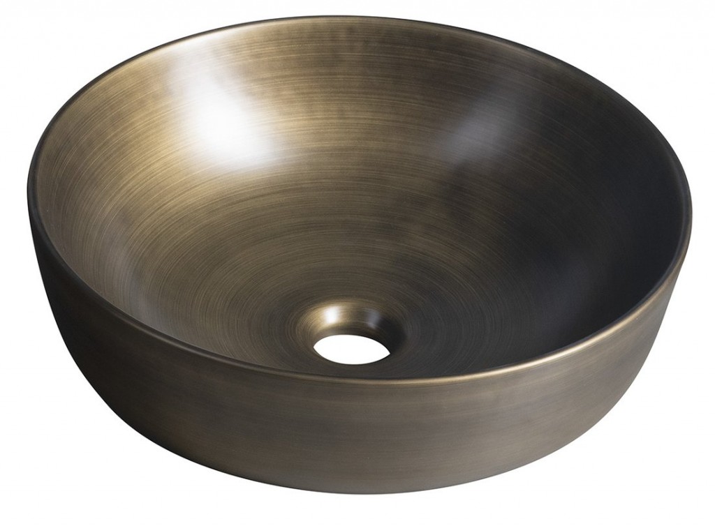 SAPHO PRIORI keramické umyvadlo na desku, Ø 41,5cm, bronz PI032