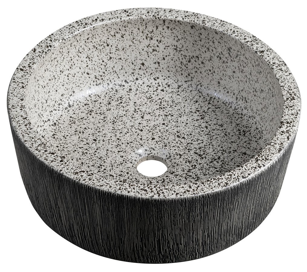 SAPHO PRIORI keramické umyvadlo na desku, Ø 41cm, granit PI035