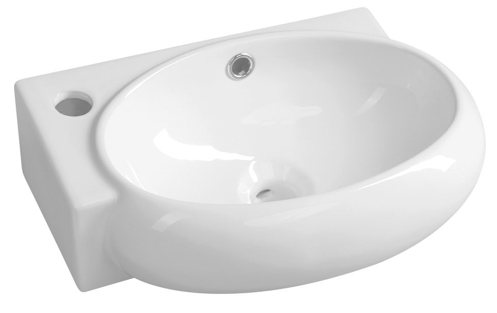 SAPHO RIBERA keramické umývátko rohové 43x28,5cm, otvor pro baterii vlevo, bílá AR498