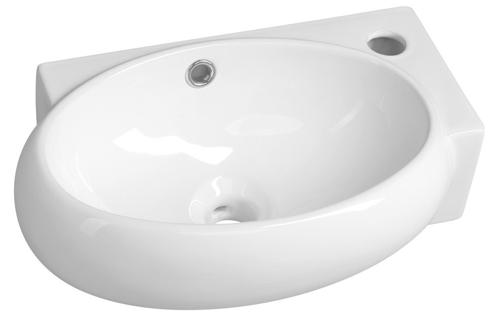 SAPHO RIBERA keramické umývátko rohové 43x28,5cm, otvor pro baterii vpravo, bílá AR497