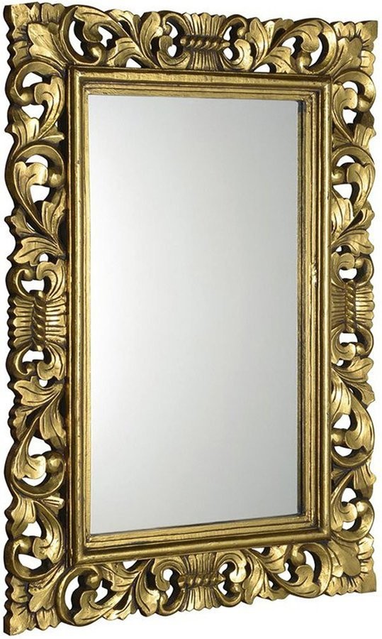 SAPHO SCULE zrcadlo ve vyřezávaném rámu 80x120cm, zlatá IN316