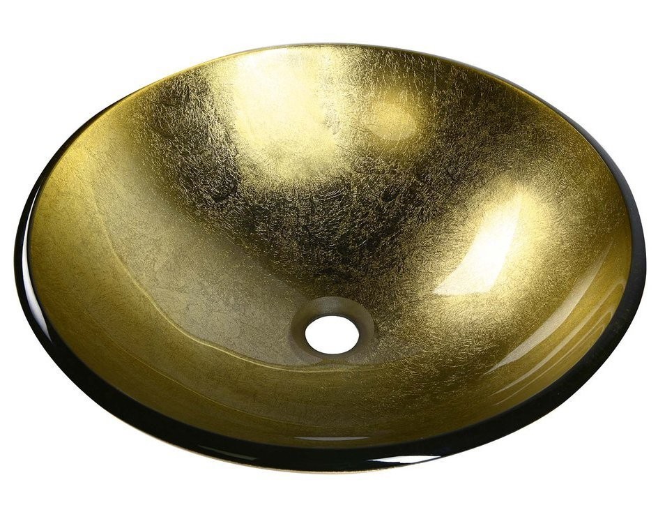 SAPHO SHAY skleněné umyvadlo na desku Ø 42cm, zlatá 2501-22