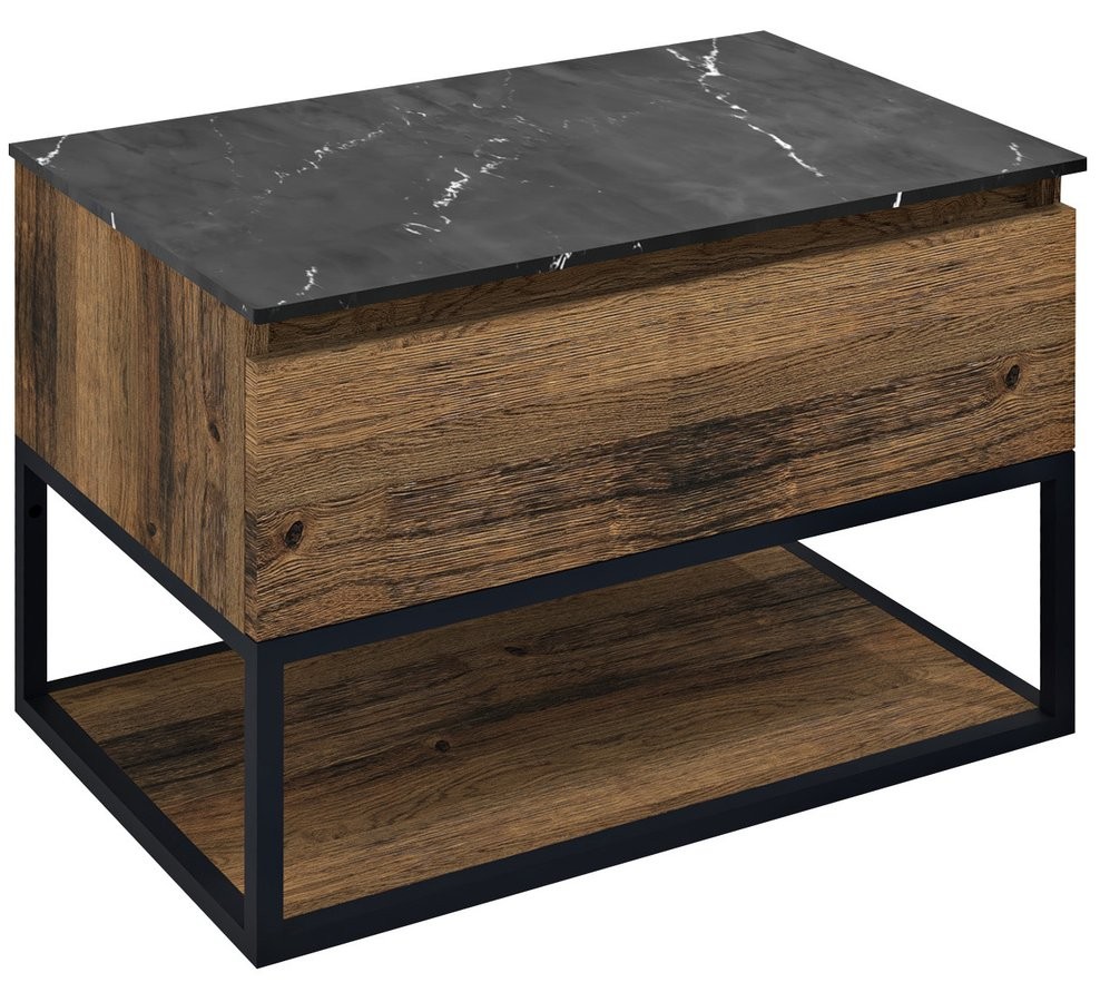 SAPHO SKARA umyvadlová skříňka 80x50x45cm, černá mat/dub collingwood CG008-1919